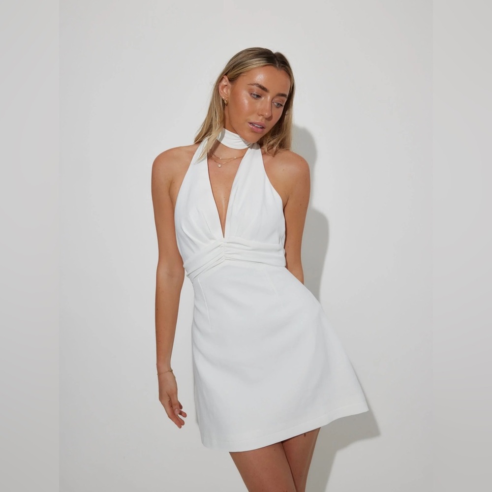 OddMuse The Ultimate Muse Halter Neck Mini Dress White